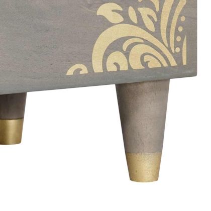 Нощен шкаф с чекмедже Сив 50 x 33 x 62 см Солидно мангово дърво