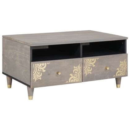 Масичка за кафе Сив 80 x 54 x 40 см Солидно мангово дърво