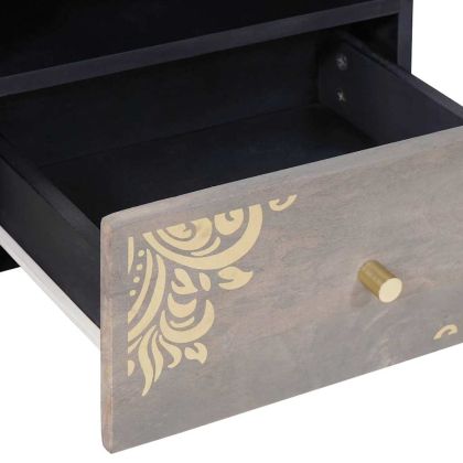 Масичка за кафе Сив 80 x 54 x 40 см Солидно мангово дърво