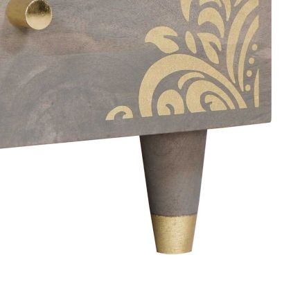 Масичка за кафе Сив 80 x 54 x 40 см Солидно мангово дърво