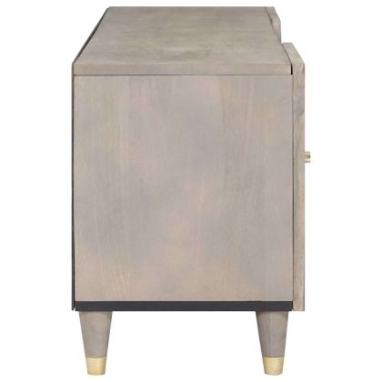 ТВ шкаф с чекмедже Сив 105 x 33 x 46 см Солидно мангово дърво