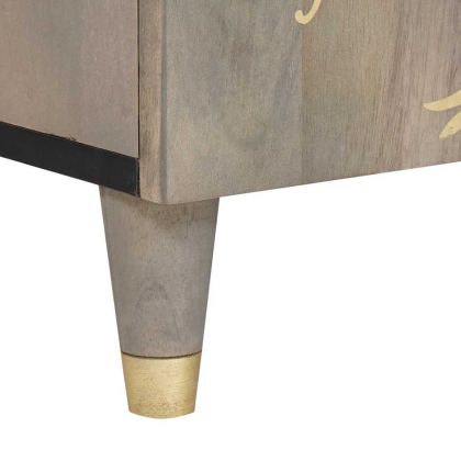 ТВ шкаф с чекмедже Сив 105 x 33 x 46 см Солидно мангово дърво