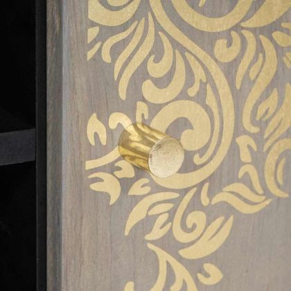 ТВ шкаф с рафт Сив 80 x 33 x 46 см Солидно мангово дърво