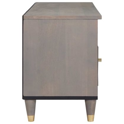 ТВ шкаф с чекмедже Сив 100 x 33 x 46 см Солидно мангово дърво