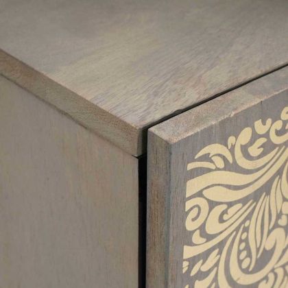 Стенен шкаф с врата Сив 38 x 33 x 48 см Солидно мангово дърво