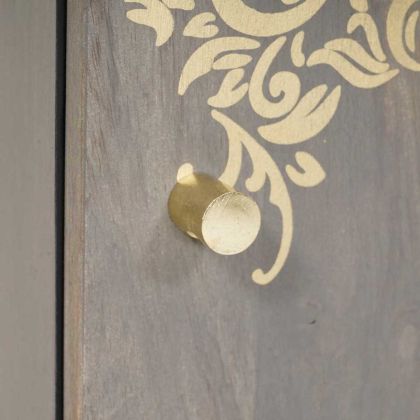 Стенен шкаф с врата Сив 38 x 33 x 48 см Солидно мангово дърво