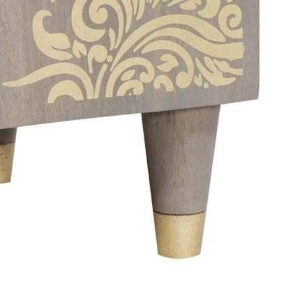 Служебен шкаф Сив 38 x 33 x 160 см Солидно мангово дърво