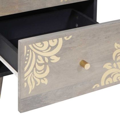 Служебен шкаф с чекмедже с рафт Сив и златен 40 x 33 x 75 см