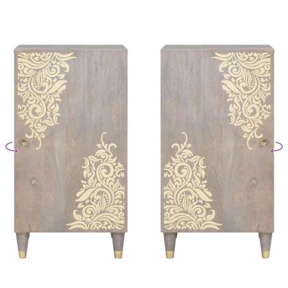 Служебен шкаф с рафт с врата Сив и златен 40 x 33 x 75 см