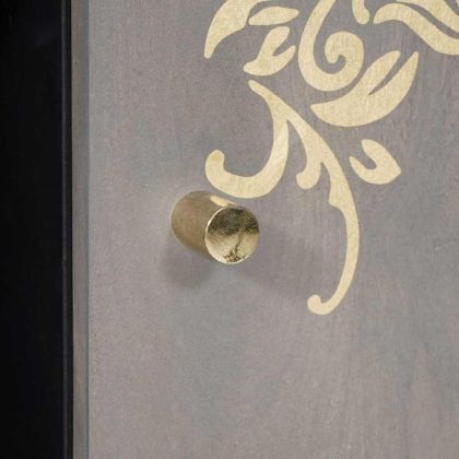 Служебен шкаф с рафт с врата Сив и златен 90 x 33 x 75 см