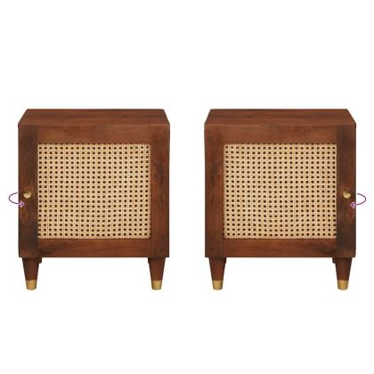 Нощен шкаф 2 pcs Кафяво 40 x 33,5 x 46 см