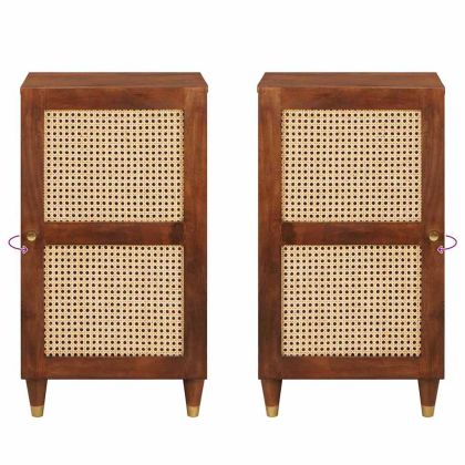 Служебен шкаф Кафяво 40 x 33,5 x 75 см Солидно мангово дърво