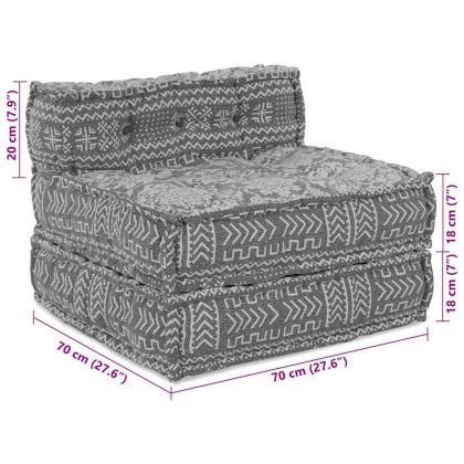 Модулен диван Светлосиво 70 x 70 x 56 см текстил