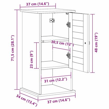 Стенно Баня Кабинет VIGO Меденокафяво 37 х 34 х 71.5 см