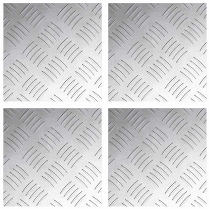 Шахматни плочи 4 pcs Сребрист 20 x 20 cm Алуминий