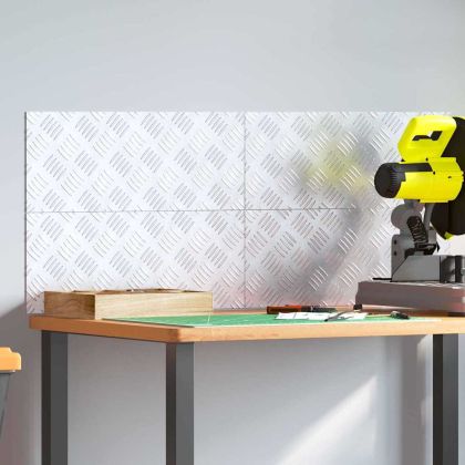 Шахматни плочи 4 pcs Сребрист 50 x 20 cm Алуминий