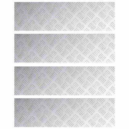 Шахматни плочи 4 pcs Сребрист 70 x 20 cm Алуминий