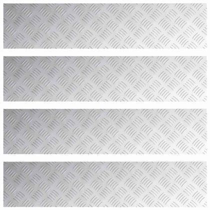 Шахматни плочи 4 pcs Сребрист 90 x 20 cm Алуминий