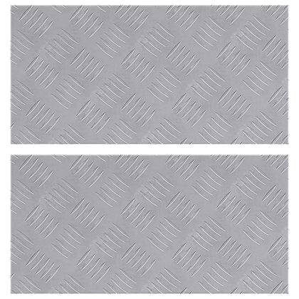 Шахматни плочи 2 pcs Сребрист 50 x 25 cm Алуминий