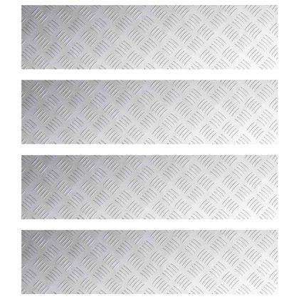 Шахматни плочи 4 pcs Сребрист 100 x 25 cm Алуминий