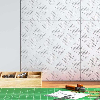 Шахматни плочи 4 pcs Сребрист 30 x 30 cm Алуминий