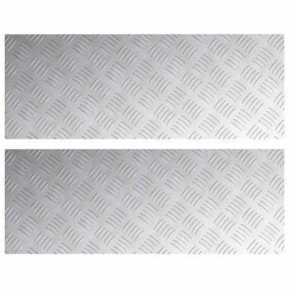 Шахматни плочи 2 pcs Сребрист 80 x 30 cm Алуминий