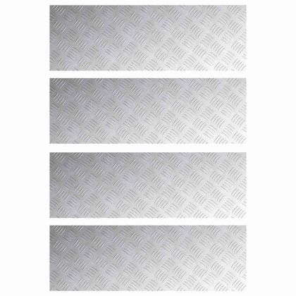 Шахматни плочи 4 pcs Сребрист 90 x 30 cm Алуминий