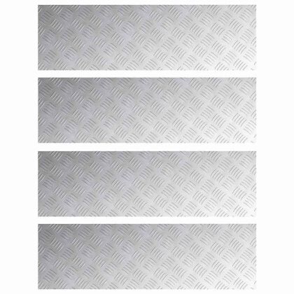 Шахматни плочи 4 pcs Сребрист 100 x 30 cm Алуминий