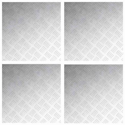 Шахматни плочи 4 pcs Сребрист 50 x 50 cm Алуминий