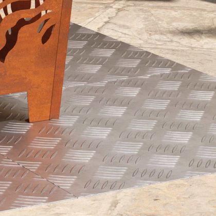 Шахматни плочи 4 pcs Сребрист 50 x 50 cm Алуминий