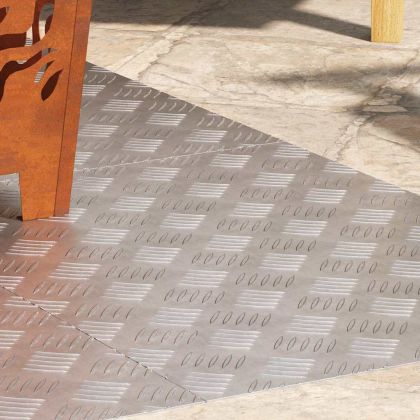 Шахматни плочи 4 pcs Сребрист 70 x 50 cm Алуминий