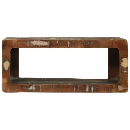 ТВ шкаф с рафт Многоцветен Масивна регенерирана дървесина