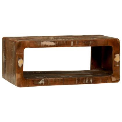 ТВ шкаф с рафт Многоцветен Масивна регенерирана дървесина