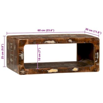 ТВ шкаф с рафт Многоцветен Масивна регенерирана дървесина