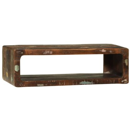 ТВ шкаф с рафт Многоцветен Масивна регенерирана дървесина