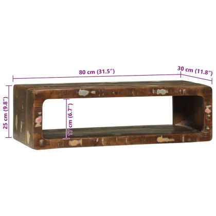 ТВ шкаф с рафт Многоцветен Масивна регенерирана дървесина