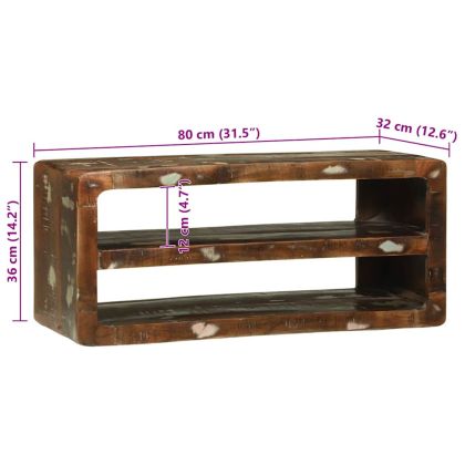 ТВ шкаф с рафт 80 x 32 x 36 см Масивна регенерирана дървесина