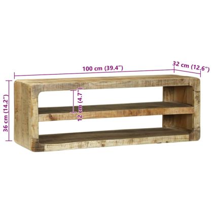 ТВ шкаф Кафяво 100 x 32 x 36 см Масивна дървесина от манго