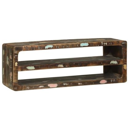 ТВ шкаф с рафт 100 x 32 x 36 см Масивна регенерирана дървесина