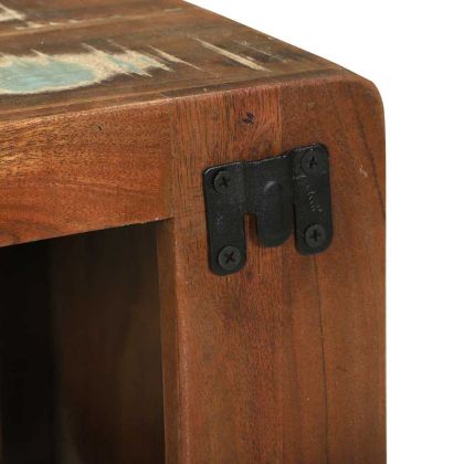 ТВ шкаф с рафт Многоцветен Масивна регенерирана дървесина