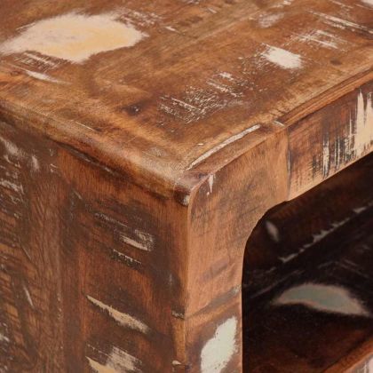 Крака маси с рафт Кафяво 40 x 32 x 46 см Солидно мангово дърво