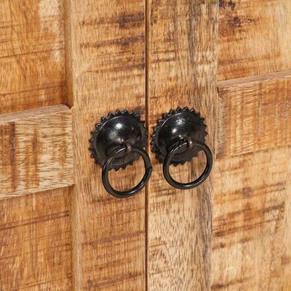 Шкаф за баня Кафяво Солидно мангово дърво и инженерно дърво