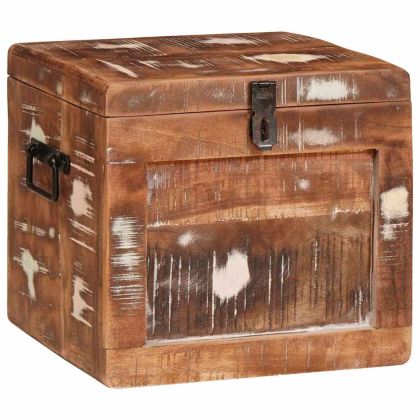 Кутия за съхранение със съхранение Кафяво Солидно мангово дърво