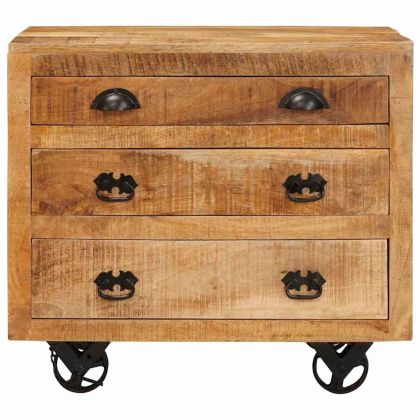 Страничен шкаф Кафяво 70 x 38 x 63 см мангово дърво масив