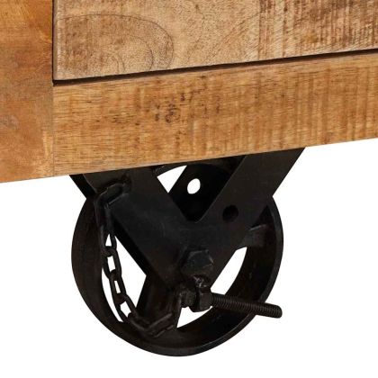 Страничен шкаф Кафяво 70 x 38 x 63 см мангово дърво масив