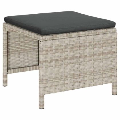 Градински Софа Комплект 6 pcs Светлосиво и тъмносиво полиратан