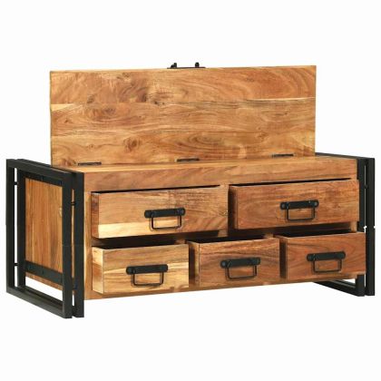 Масичка за кафе Кафяво 90 x 50 x 38 см Солидно акациево дърво