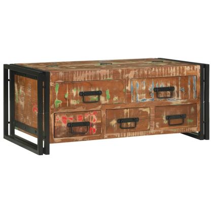 Масичка за кафе Кафяво 90 x 50 x 38 см регенерирано дърво масив