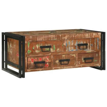 Масичка за кафе Кафяво 90 x 50 x 38 см регенерирано дърво масив