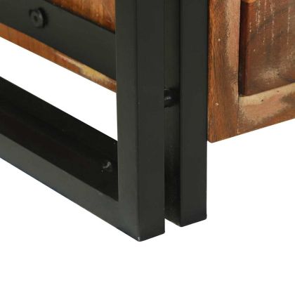 Масичка за кафе Кафяво 90 x 50 x 38 см регенерирано дърво масив